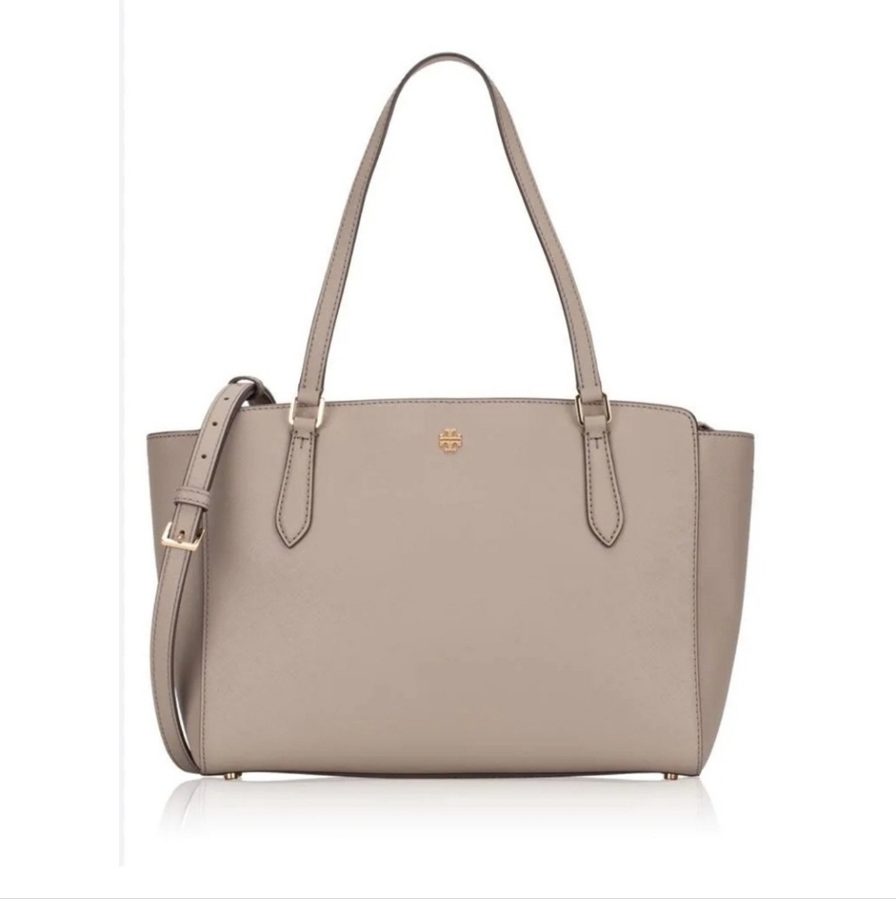 Tory Burch Emerson saffiano leather Small Top Zip Tote